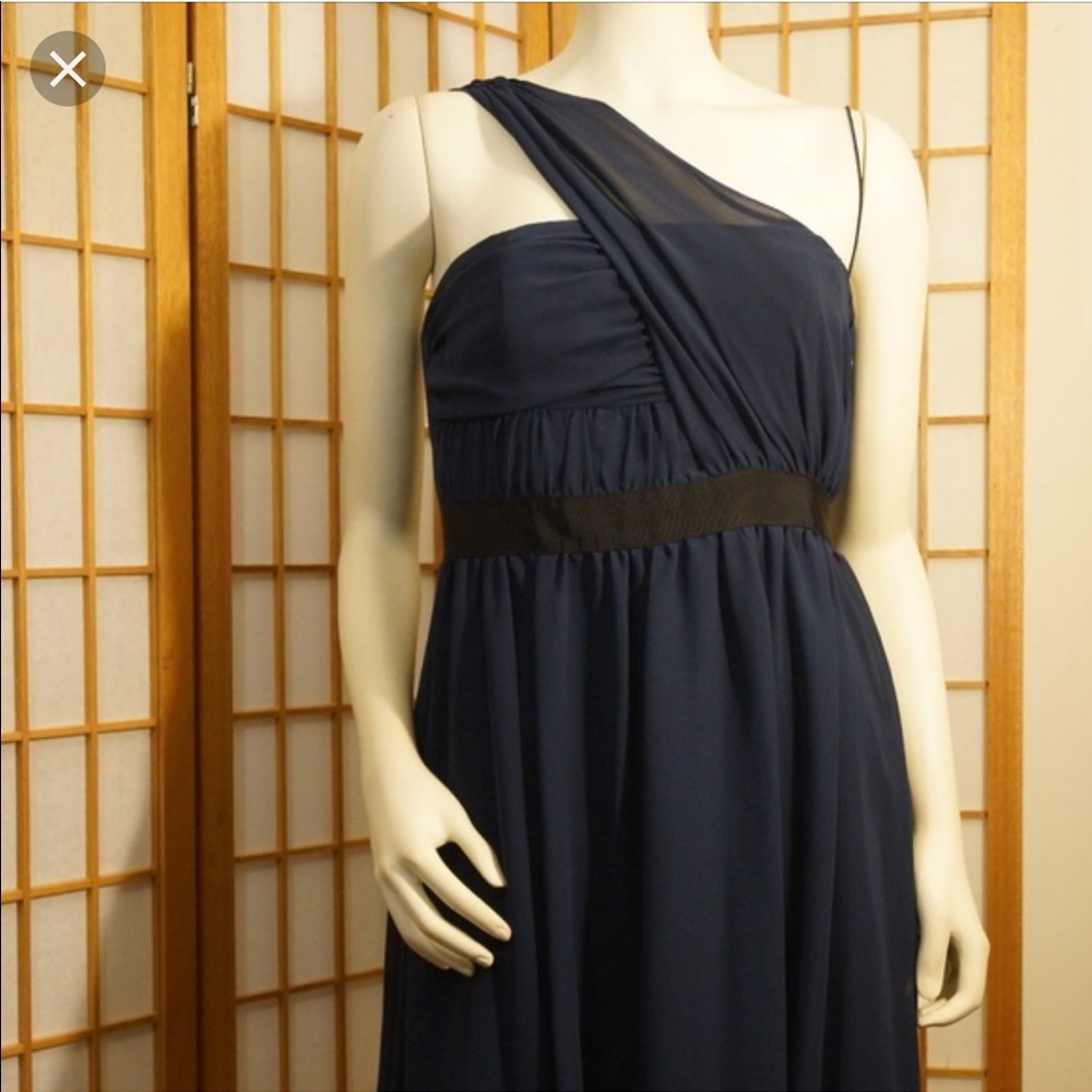 Vince Camuto Navy One shoulder Dress